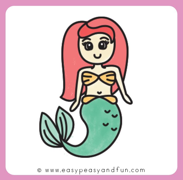 Drawing of a mermaid.