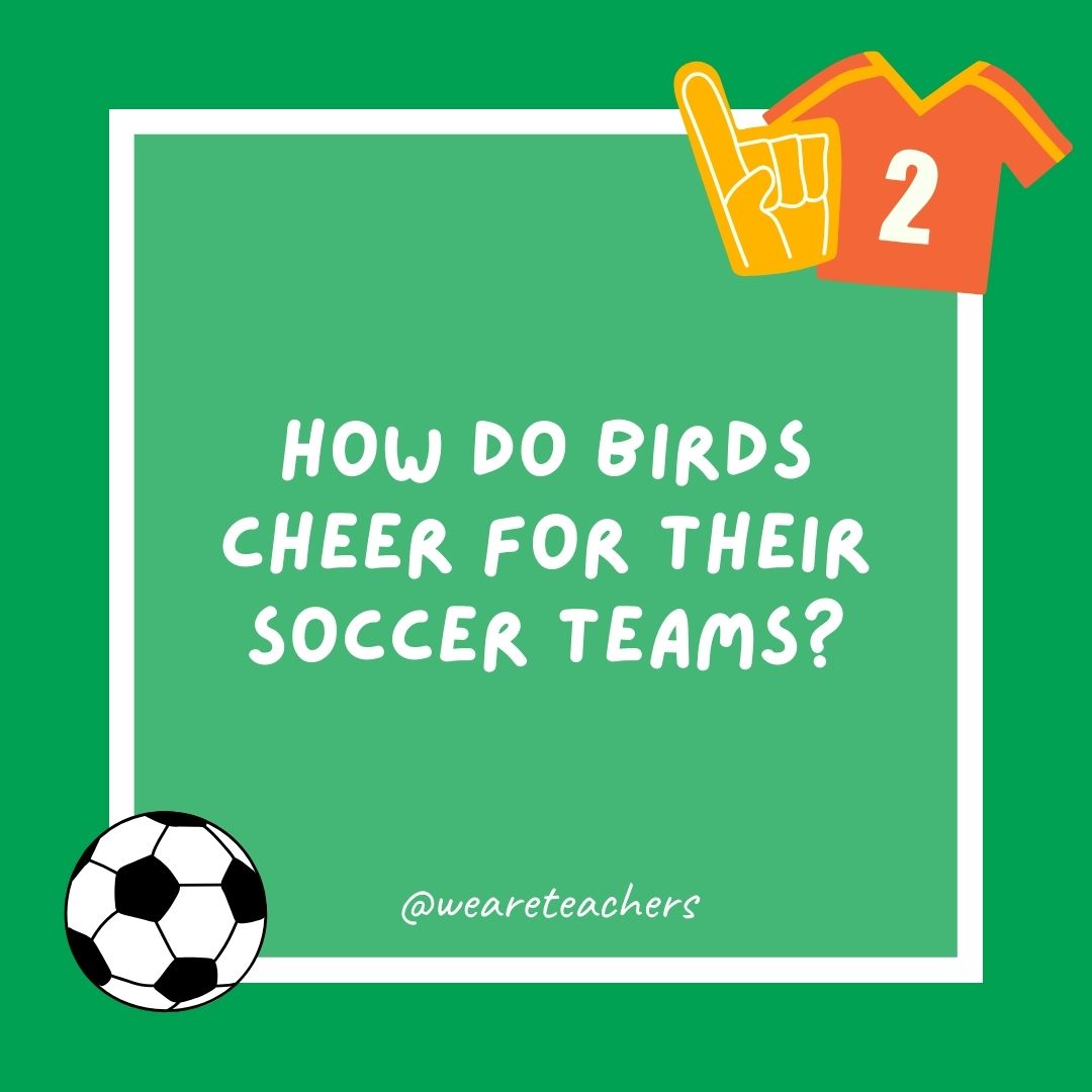 How do birds cheer for their soccer teams? How do birds cheer for their soccer teams?