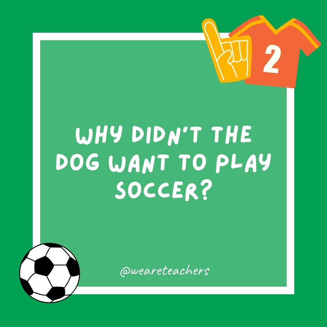 Why didn’t the dog want to play soccer? Why didn’t the dog want to play soccer?