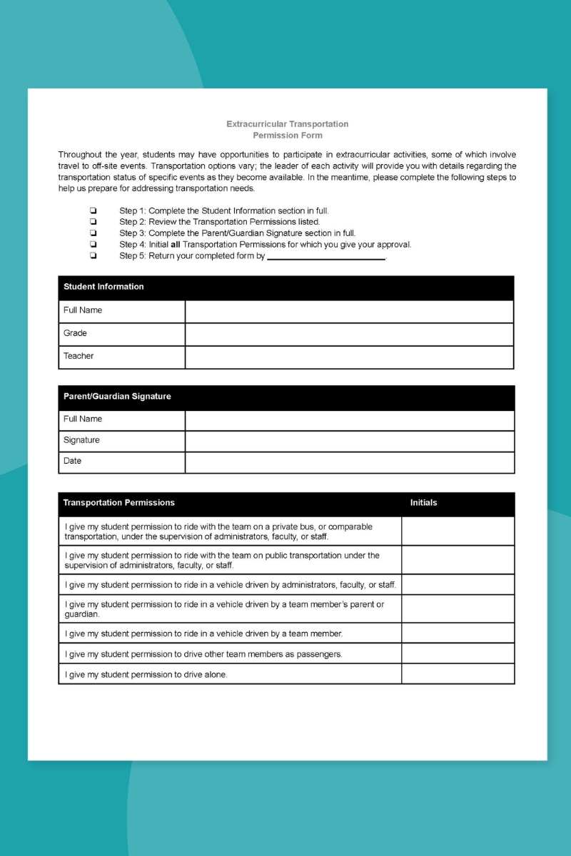 Overnight Field Trip Permission Slip Overnight Field Trip Permission Slip