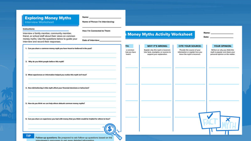 Money myths printable