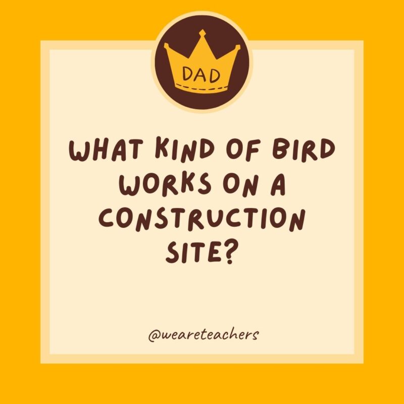 What kind of bird works on a construction site? A crane.