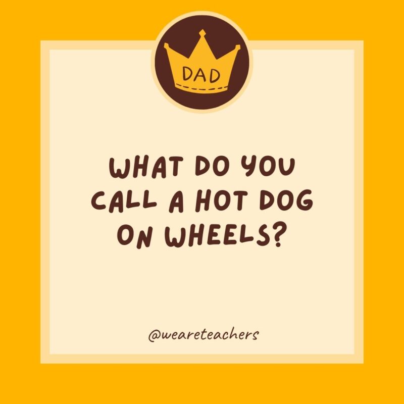 What do you call a hot dog on wheels?