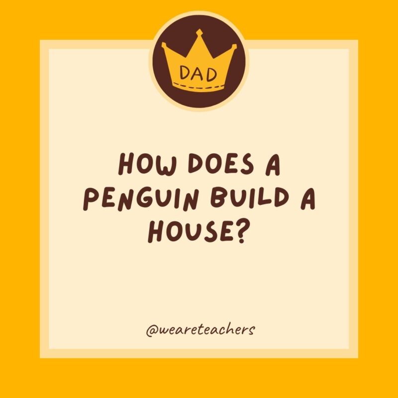 How does a penguin build a house? Igloos it together.