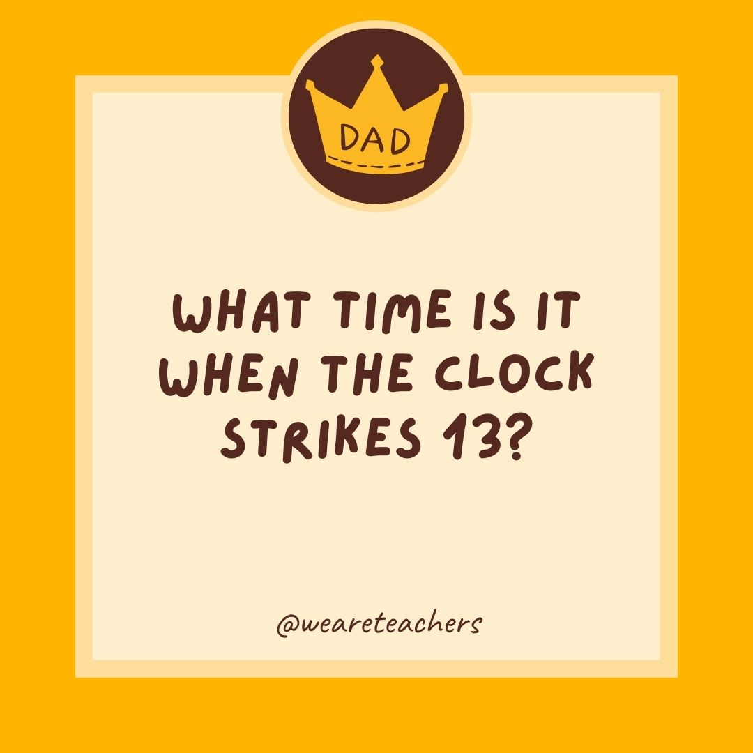 What time is it when the clock strikes 13?
