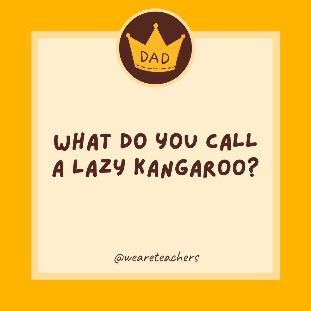 What do you call a lazy kangaroo?
