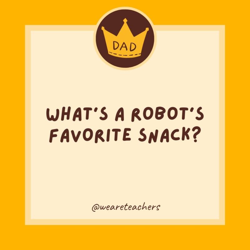 What's a robot's favorite snack?