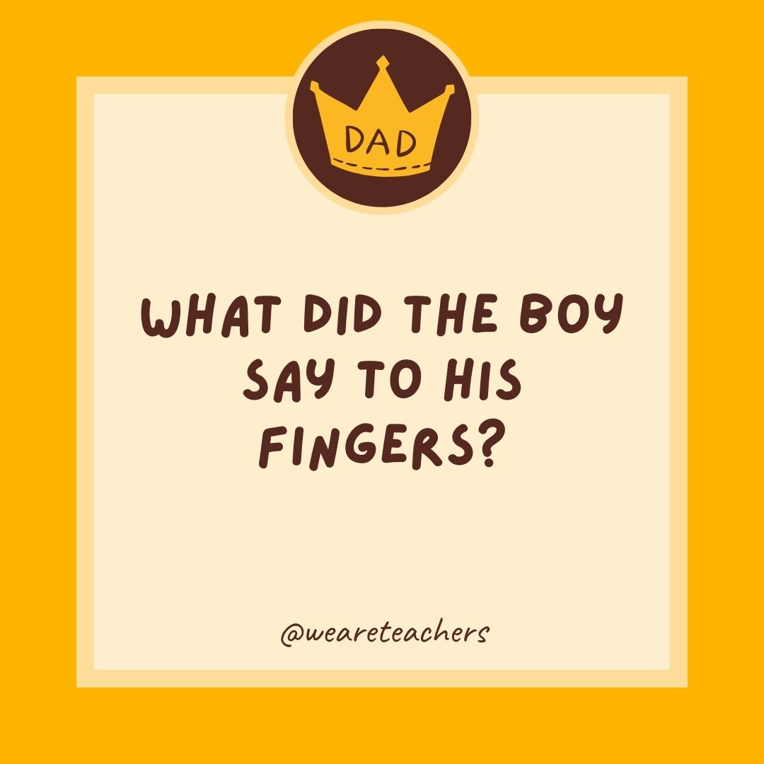 What did the boy say to his fingers?

