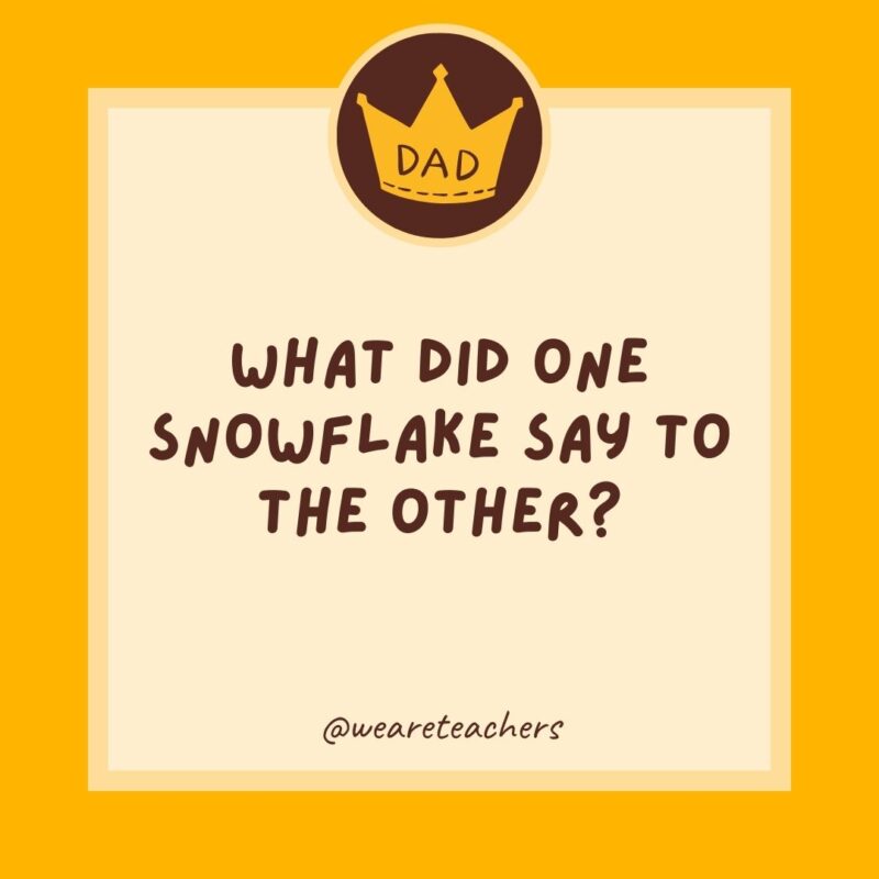 What did one snowflake say to the other?- dad jokes for kids