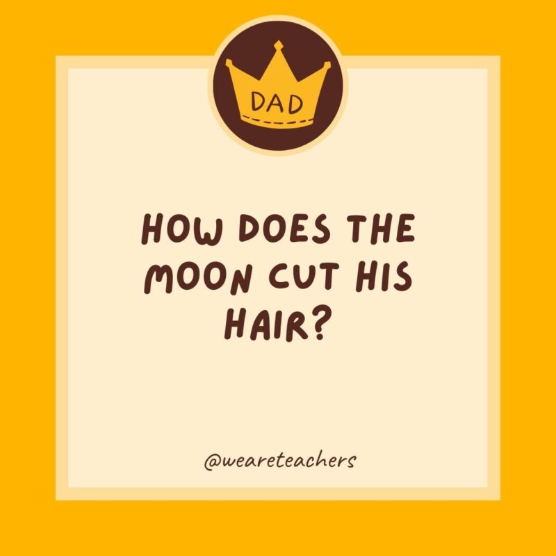 How does the moon cut his hair?
