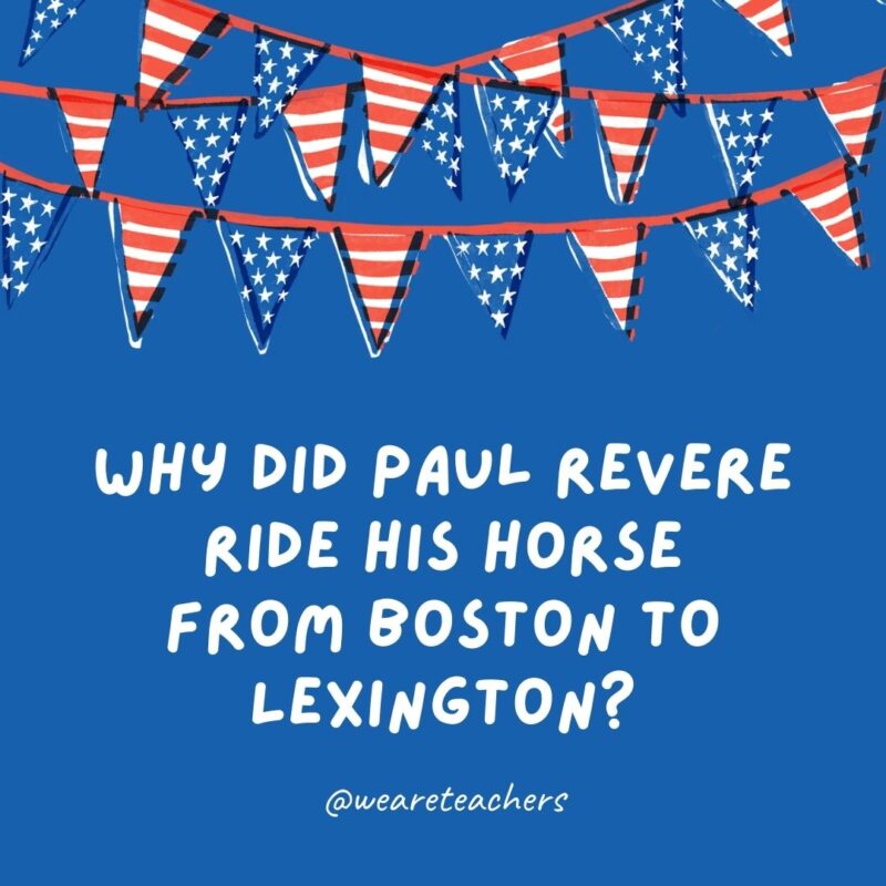 Why did Paul Revere ride his horse from Boston to Lexington?