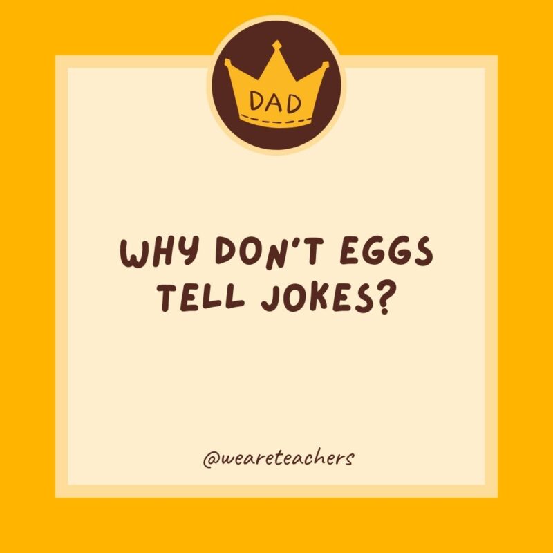Why don't eggs tell jokes?