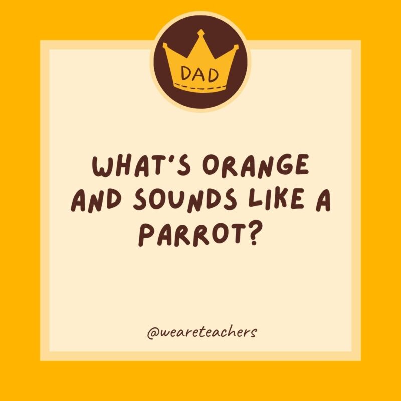 What’s orange and sounds like a parrot? A carrot.