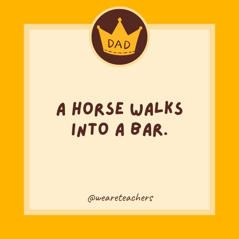 A horse walks into a bar. The bartender says, 