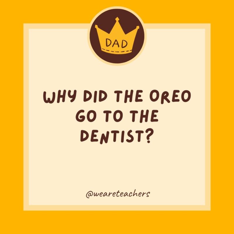 Why did the Oreo go to the dentist? It lost its filling.