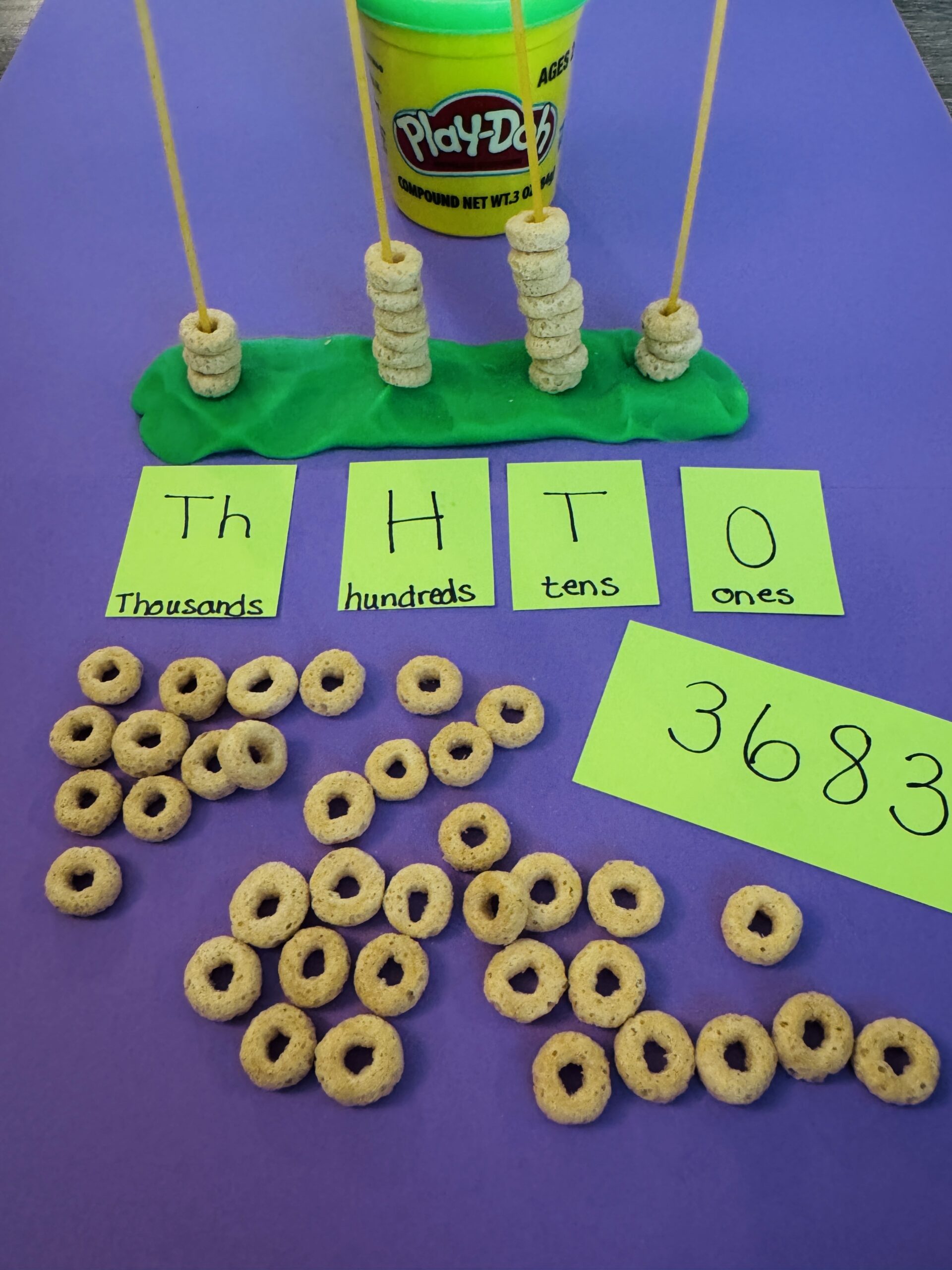 CheerioTower2 Cheerio Tower- place value activities