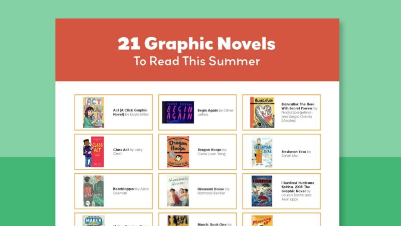 Summer Reading List printable featuring graphic novels.