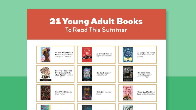 Summer Reading List printable featuring young adult books