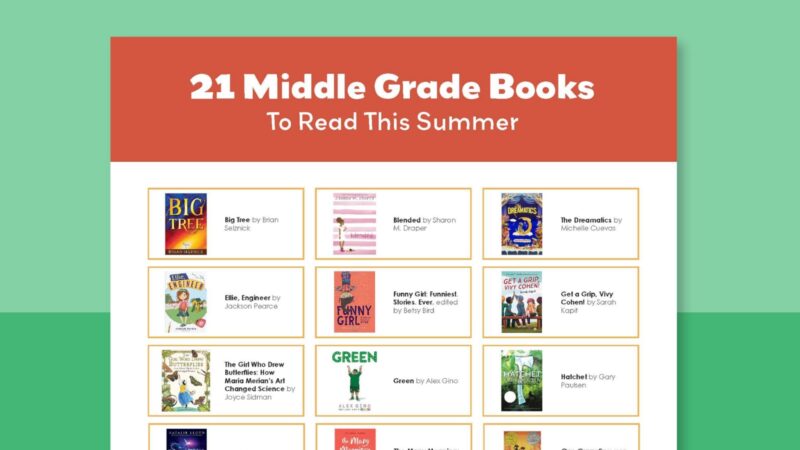 Summer Reading List printable featuring middle grade books