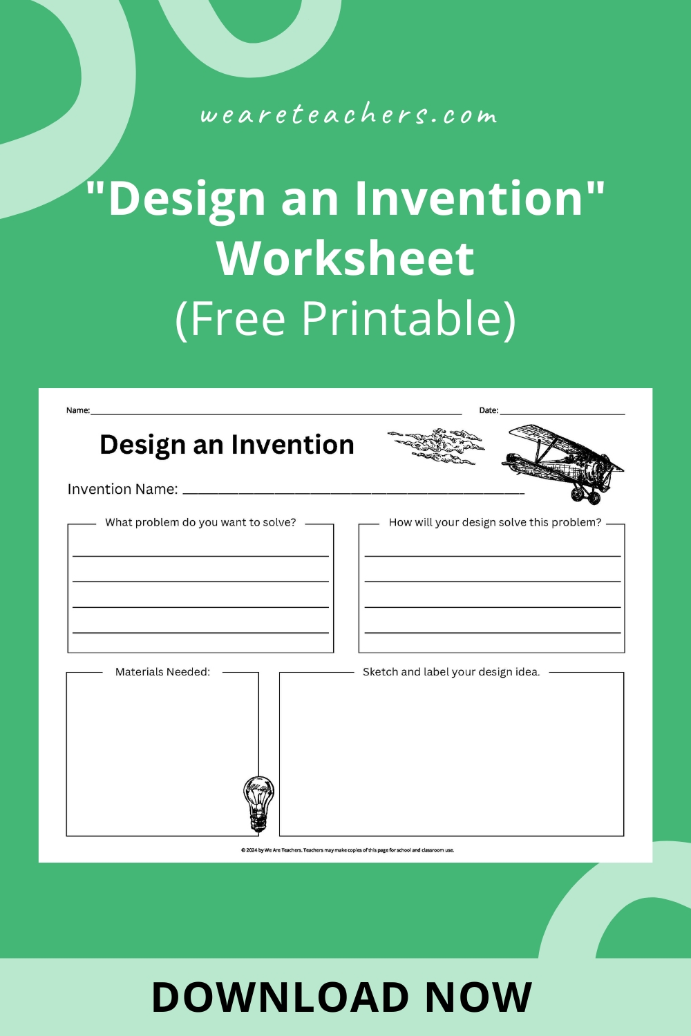 Download our free invention-planning worksheet to guide kids through designing creative solutions to real-world problems.