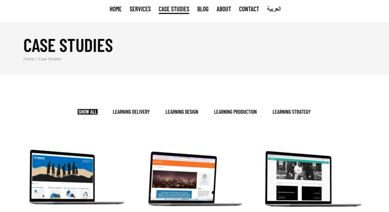 eLearning content provider (Kashida) case study landing page
