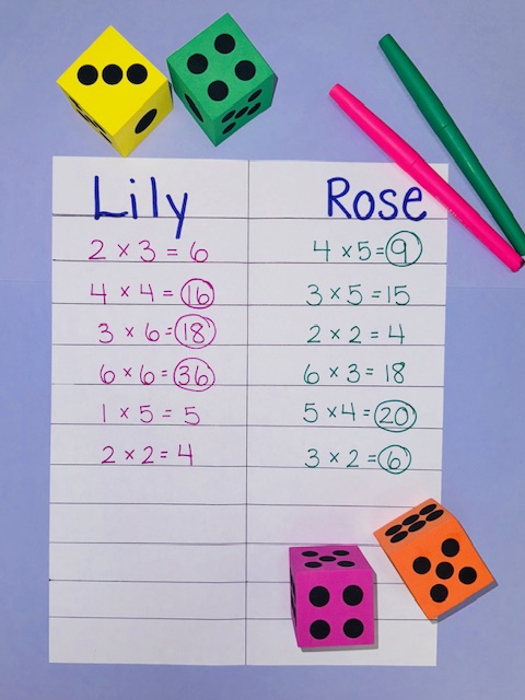 ChallengeRoll4 Challenge Roll sheet of paper- how to teach multiplication