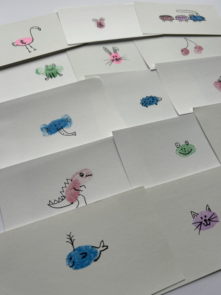 Many sheets of animals fingerprint art