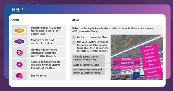 User-friendly navigation support on Virtual Store Tours.