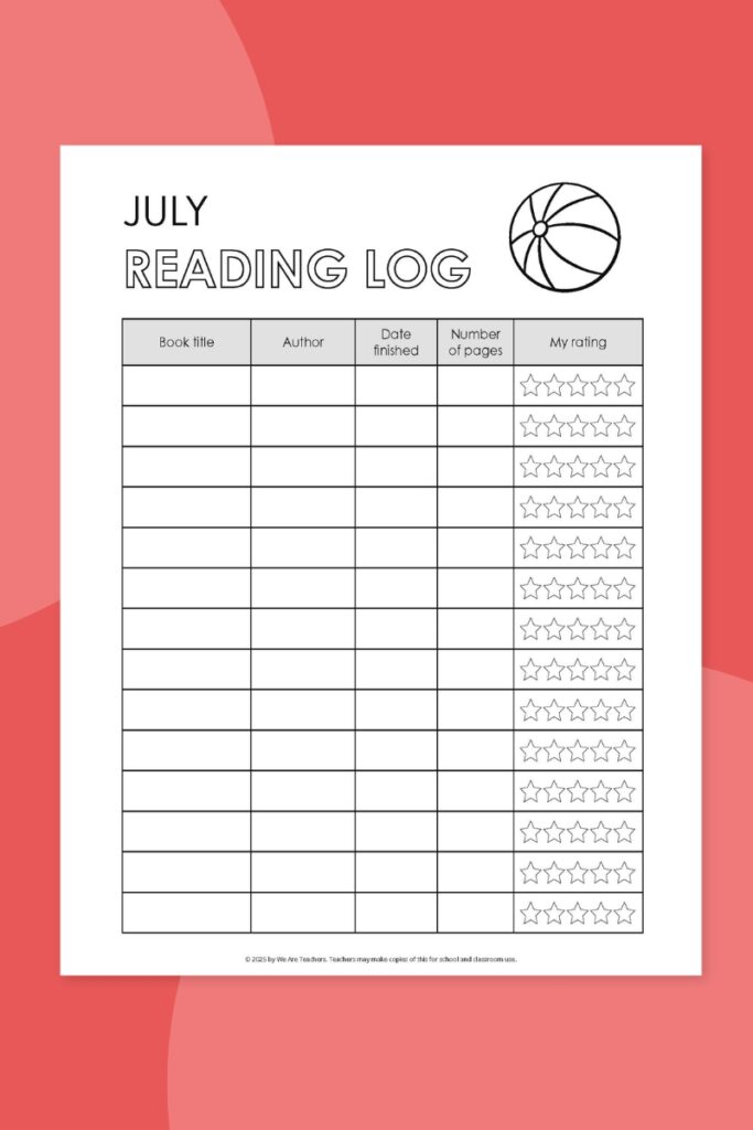 July reading log