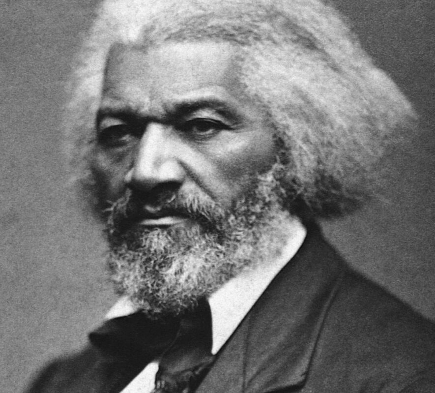 black and white photo of Frederick Douglass