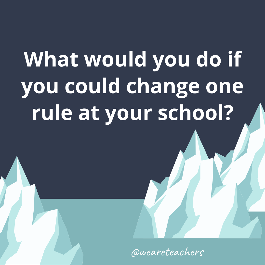 What would you do if you could change one rule at your school?