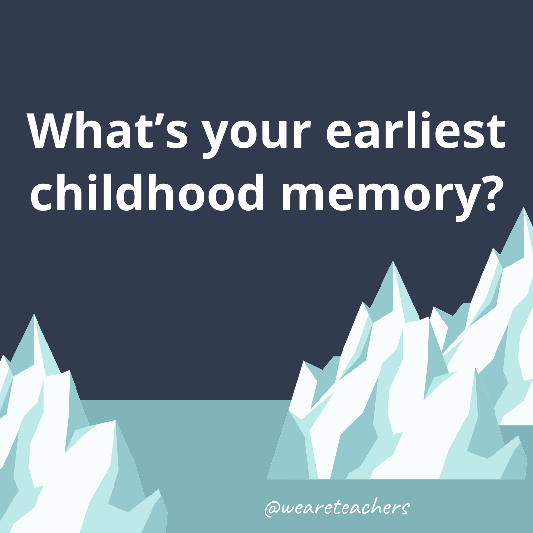 What's your earliest childhood memory?- ice breaker questions for teens