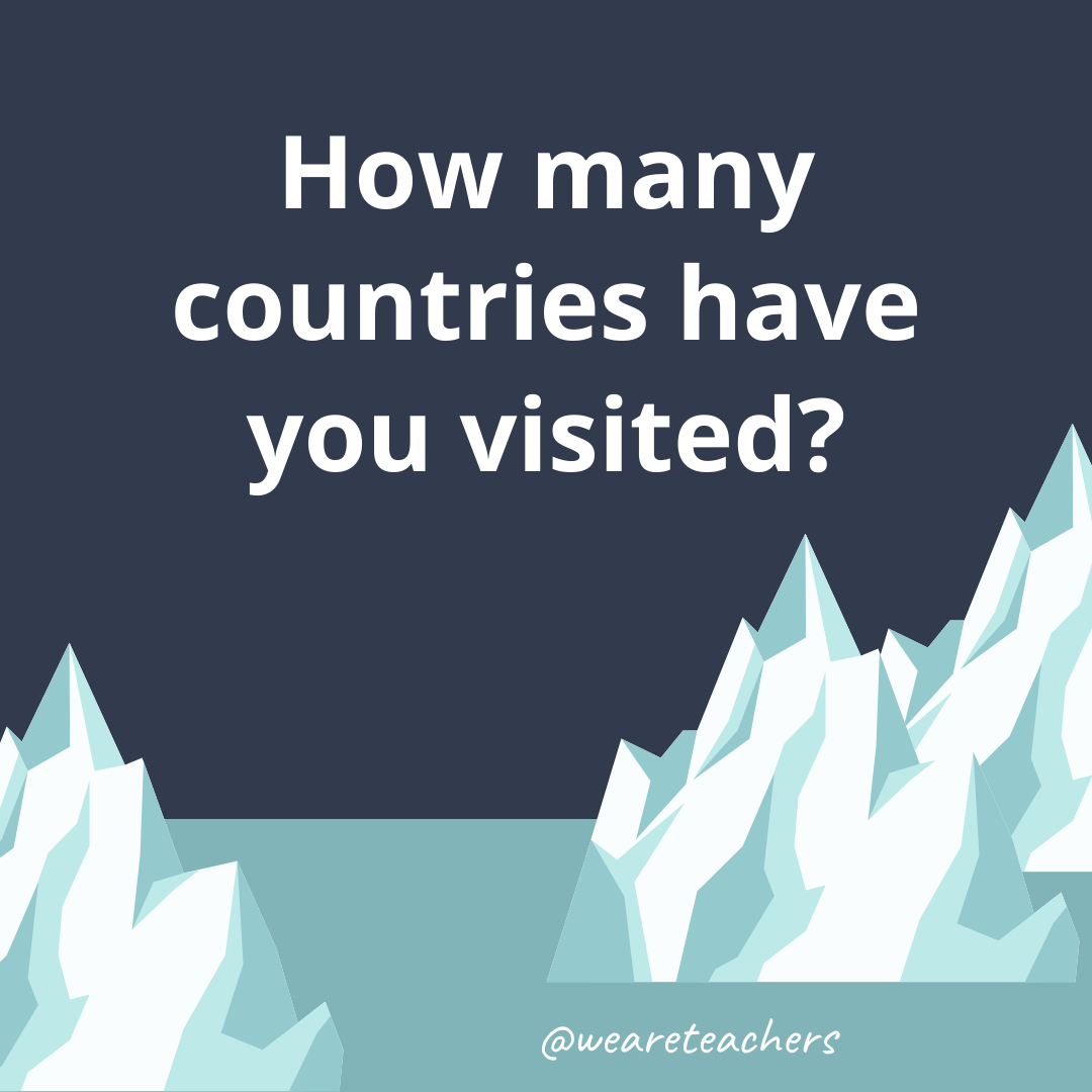 How many countries have you visited?- ice breaker questions for teens