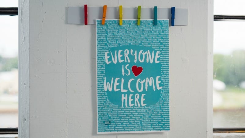 Photo of We Are Teachers' Everyone is Welcome Here poster