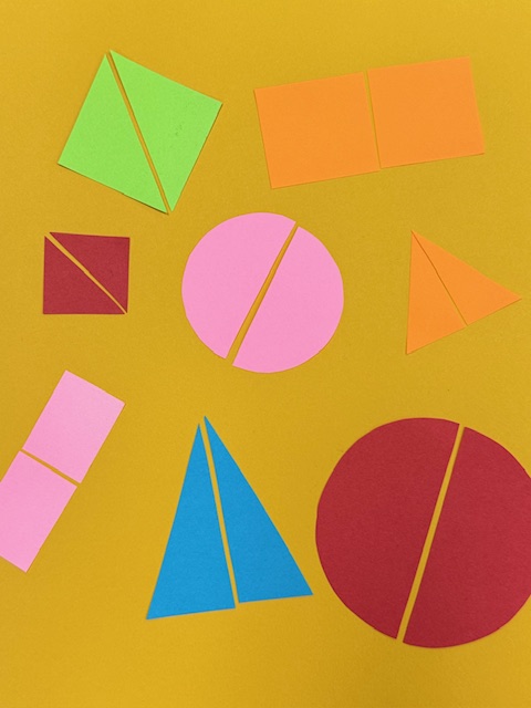 Shapes made from colored paper
