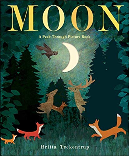 Moon peek throguh Book cover for Moon: A Peek-Through Picture Book by Britta Teckentrup