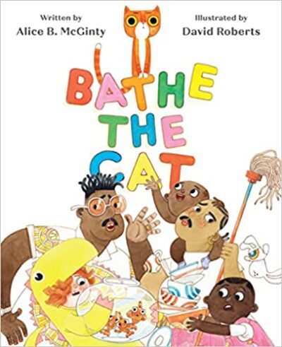 Bathe the Cat Book cover for Bathe the Cat by Alice McGinty, as an example of kindergarten books
