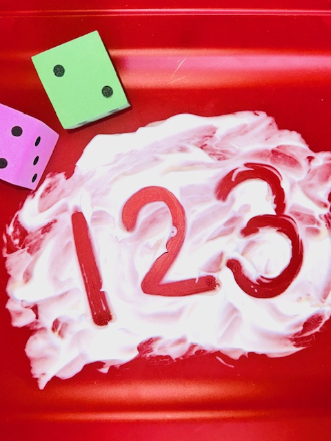 Shaving Cream with letters written in