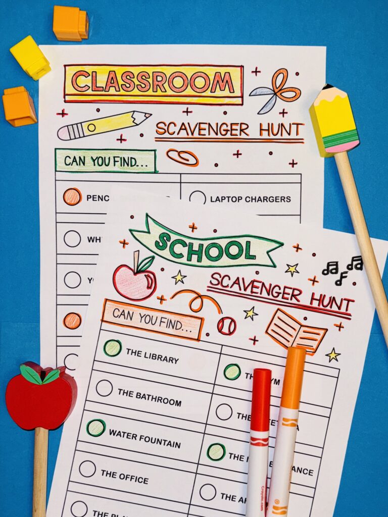 Scavenger Hunt Two printable scavenger hunts for school
