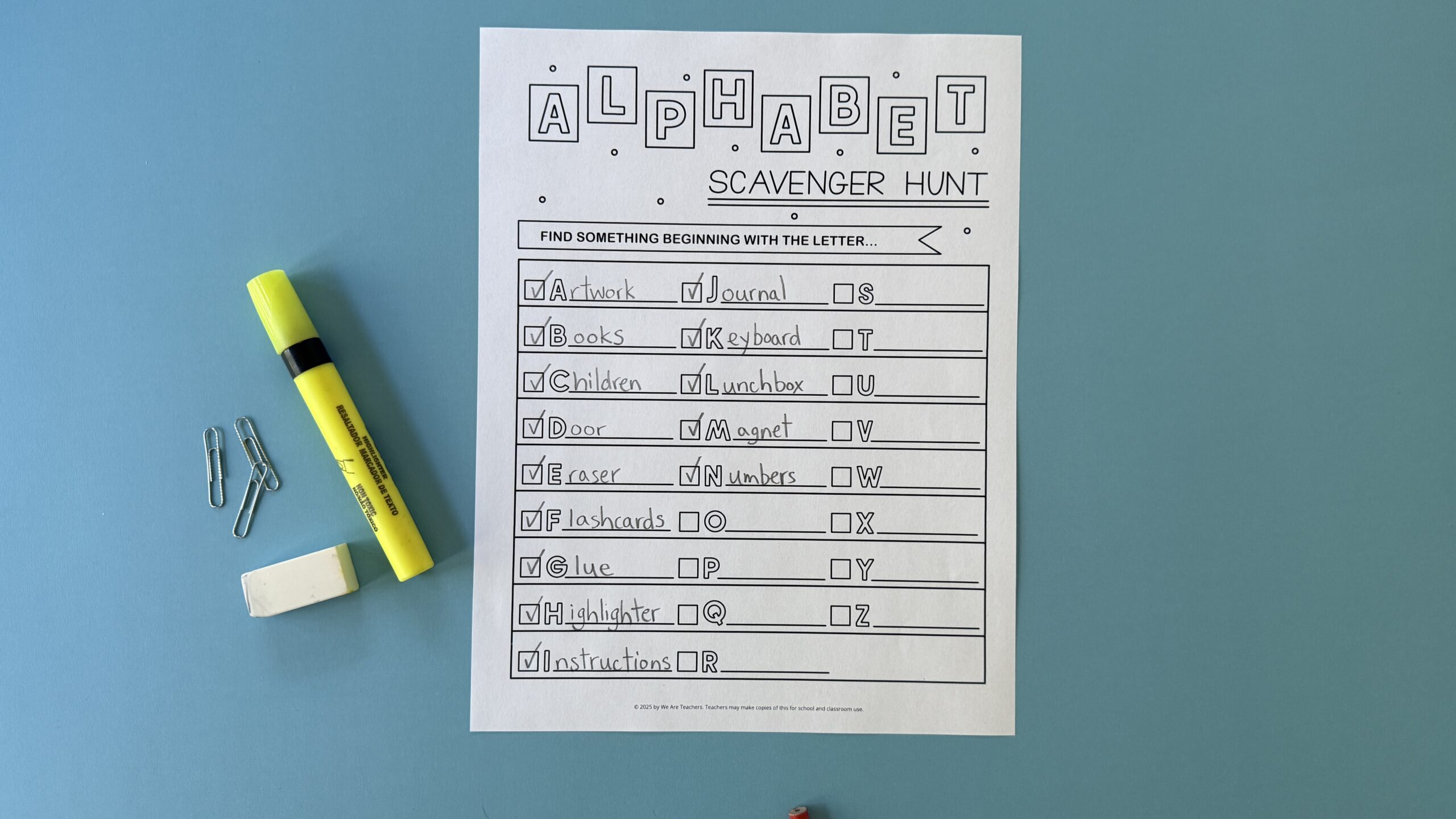 Noun Hunt printable with highlighter Noun Hunt printable with highlighter