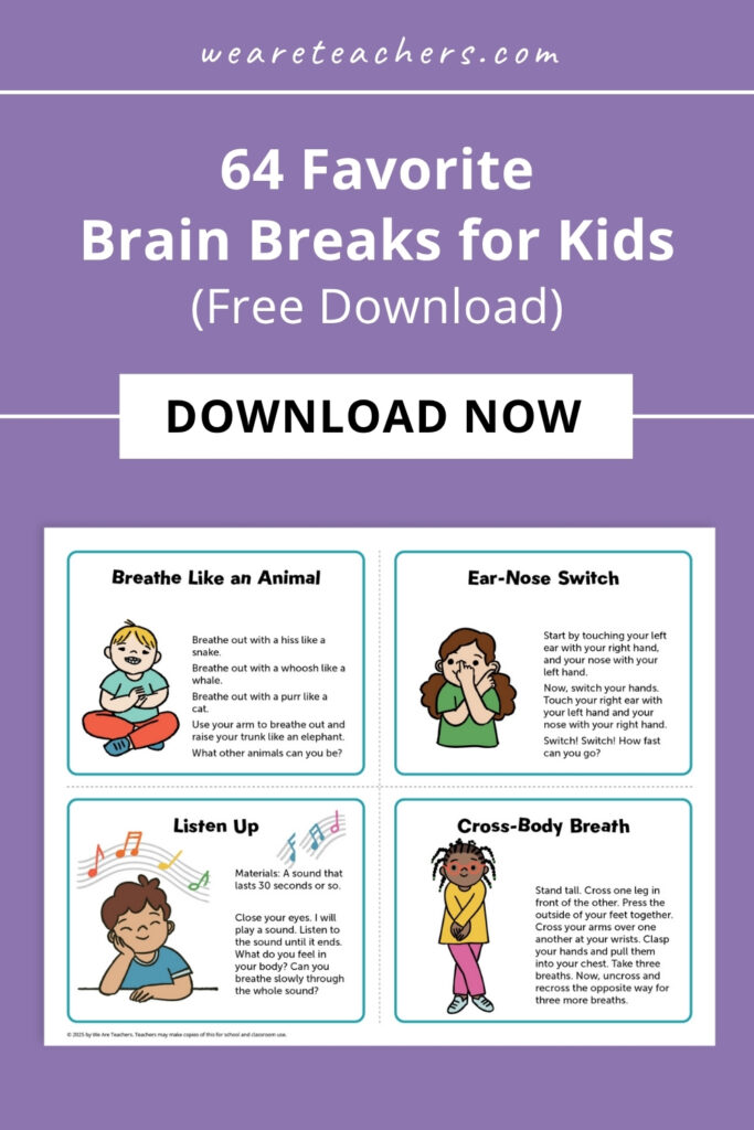 brain breaks for kids cards brain breaks for kids cards