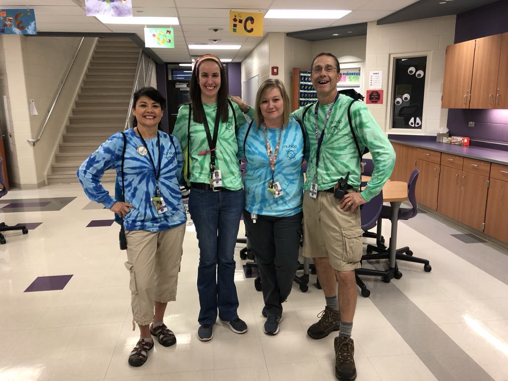 Teachers dressed as camp counselors