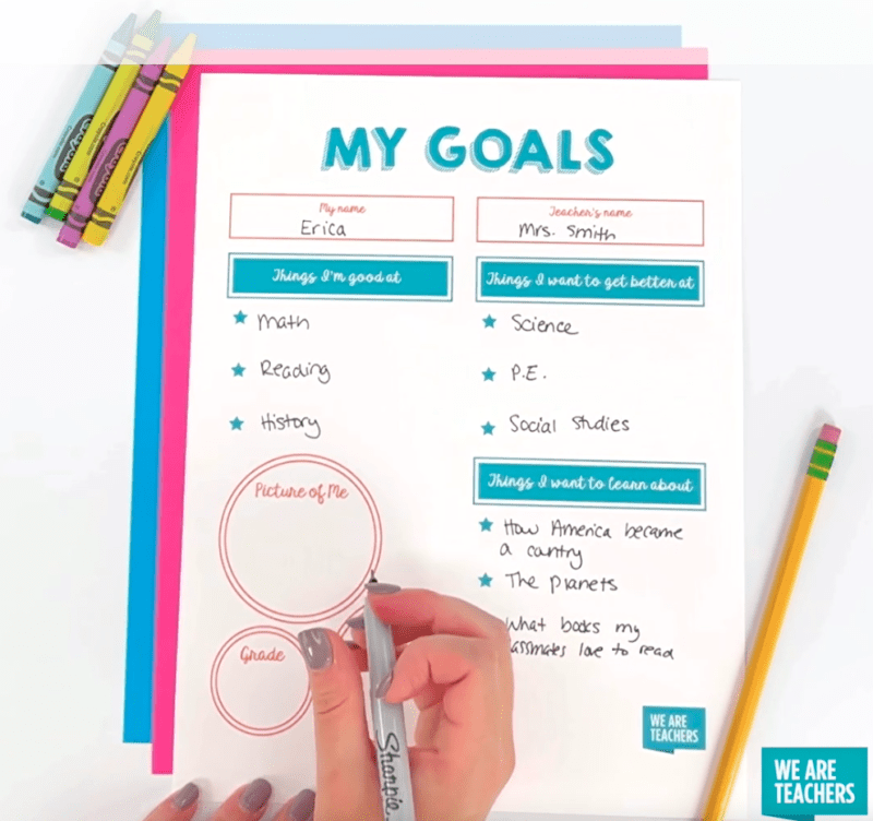 My Goals Worksheet My goals worksheet free flatlay full