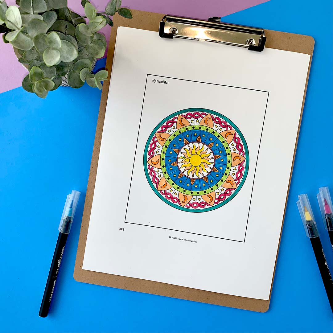 mandala mandala coloring page for zones of regulation activities