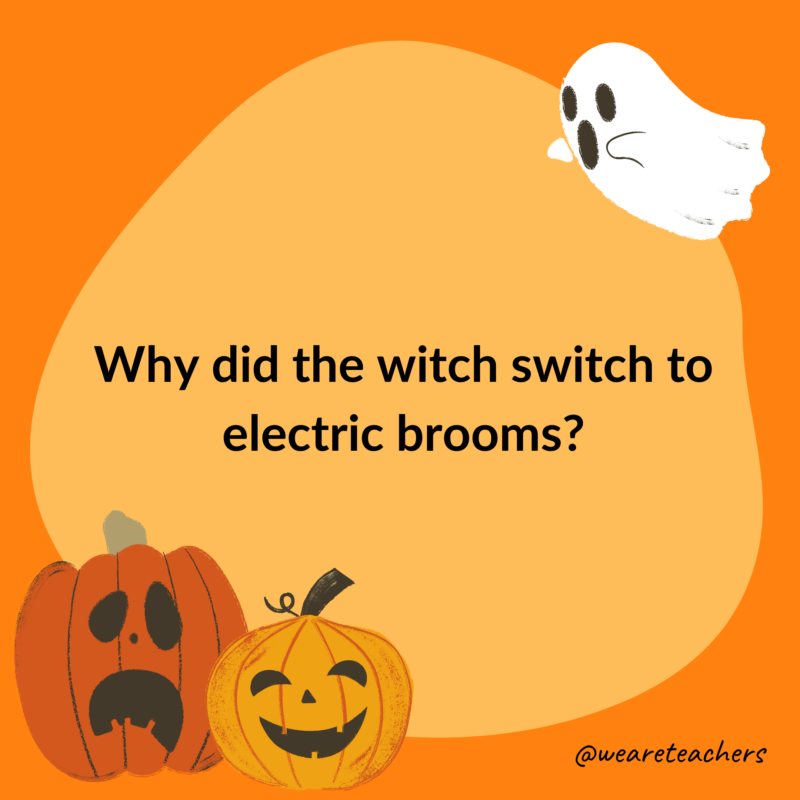 Why did the witch switch to electric brooms?