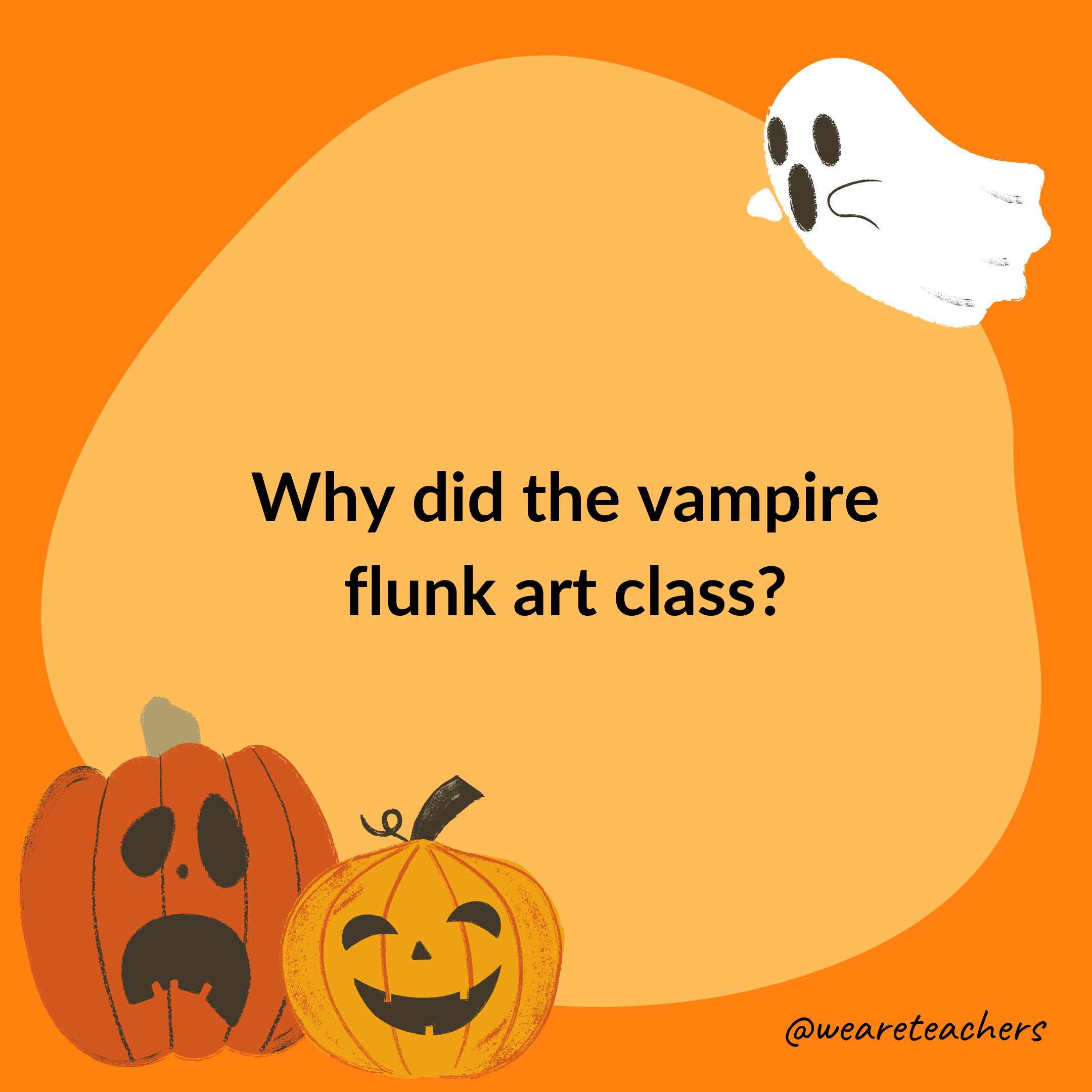 Why did the vampire flunk art class?