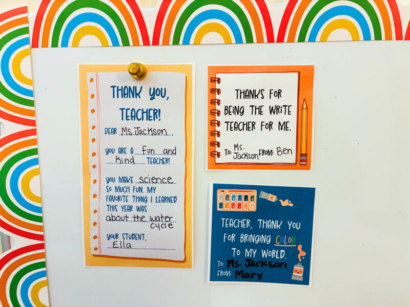 student council ideas - school staff thank you notes