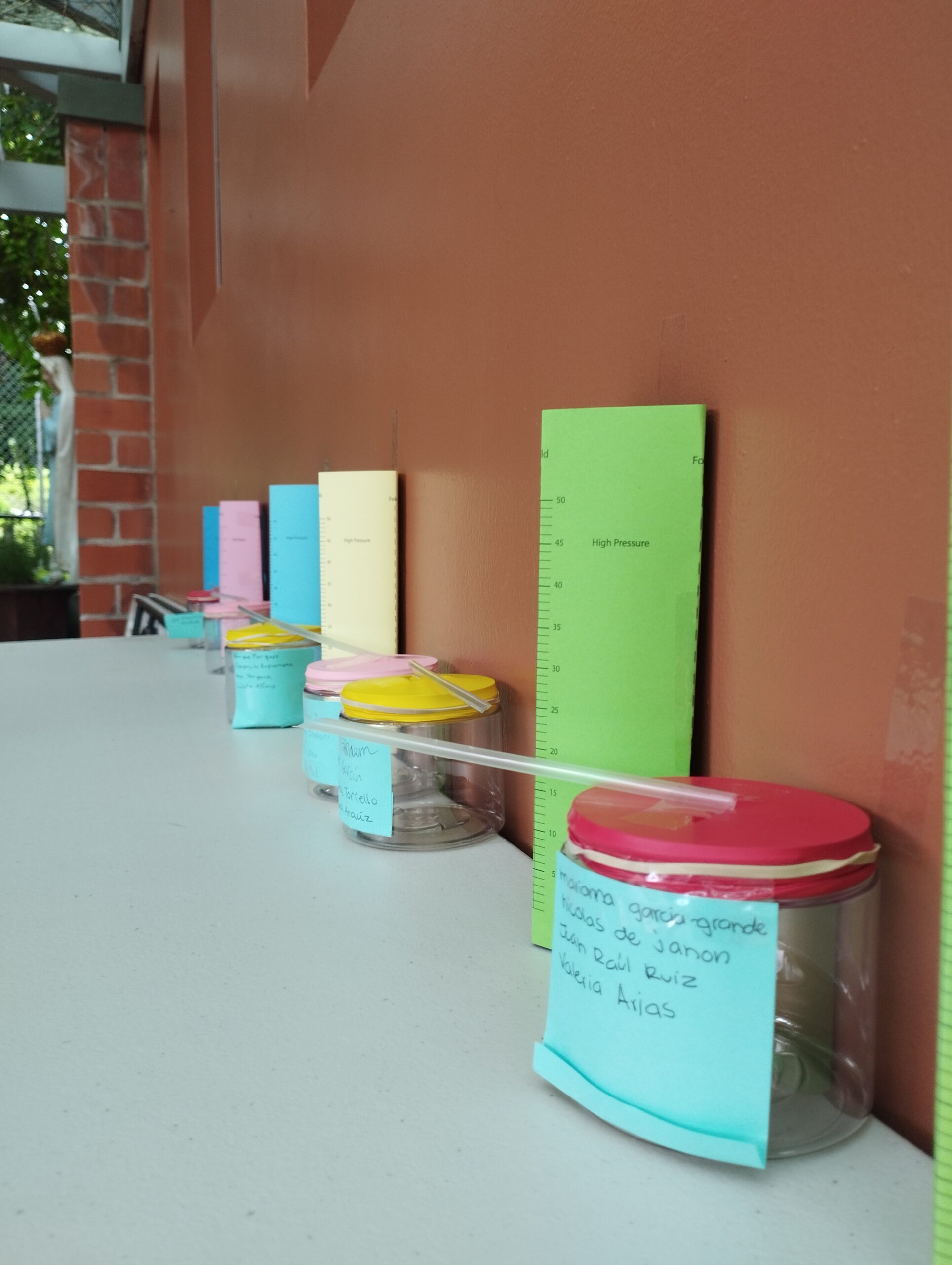 This Science Kit Helps Your Students Turn Air Into A-ha Moments Image of a row of student made barometers from the Ward's Science Engage Kits