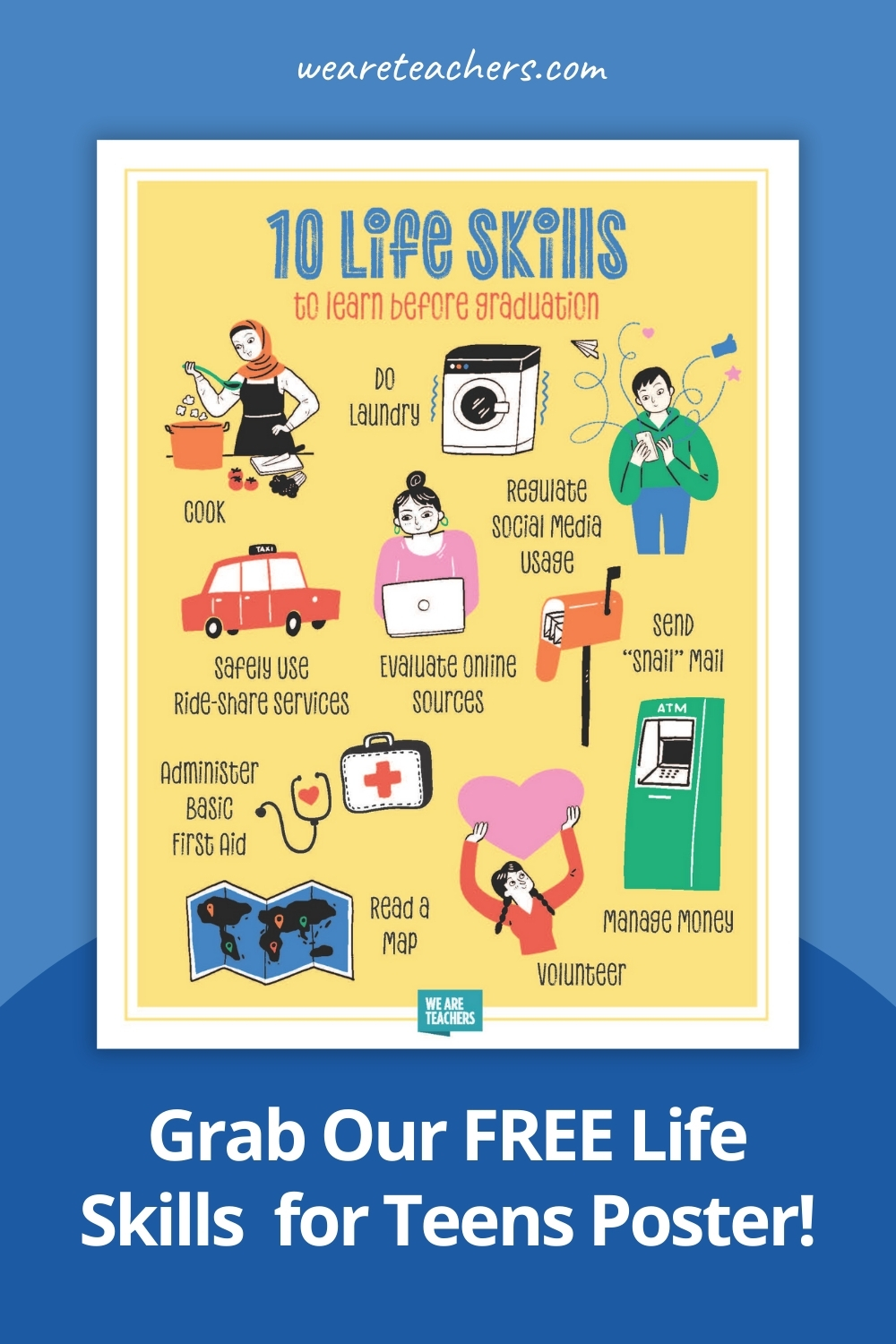 10 life skills for teens poster 10 life skills for teens poster
