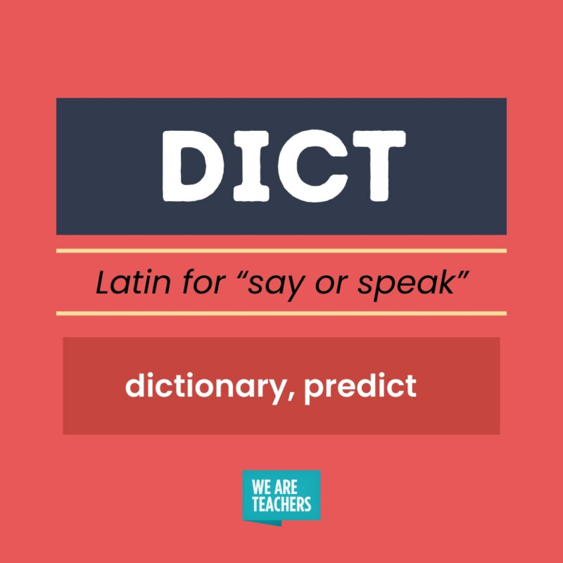 DICT, Latin for say or speak